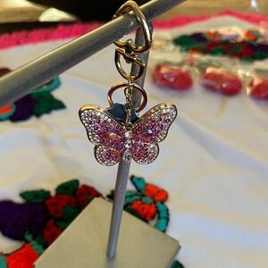 Keychain/Bag Charm Pink Butterfly 🦋 with Rhinestones
